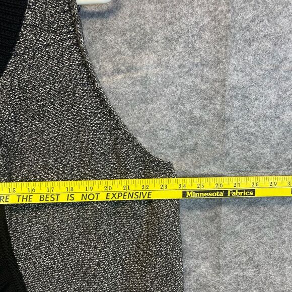 Foxcroft Women's Sweater Vest Size XL Gray Black Cotton Sleeveless Ruffled Trim - Picture 6 of 15